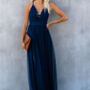 VICI blue tulle maxi dress